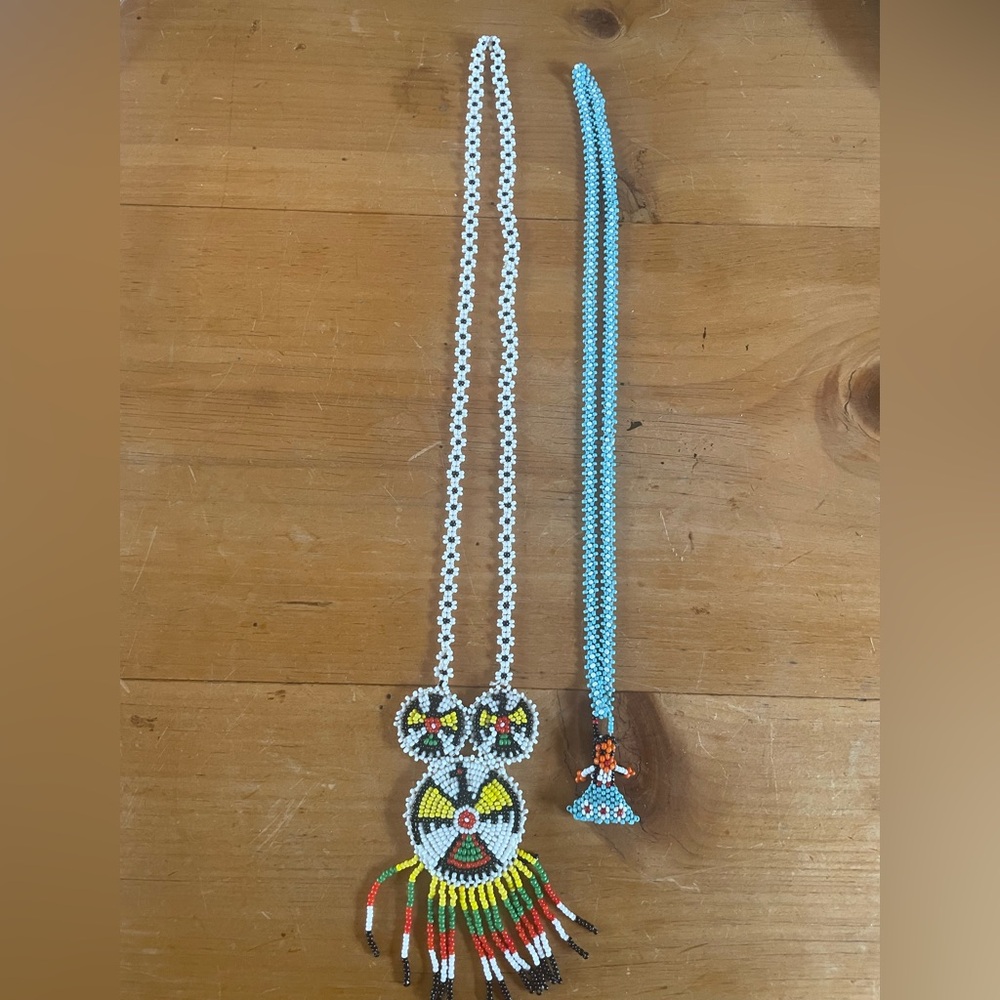 Set of two beaded Native American necklaces